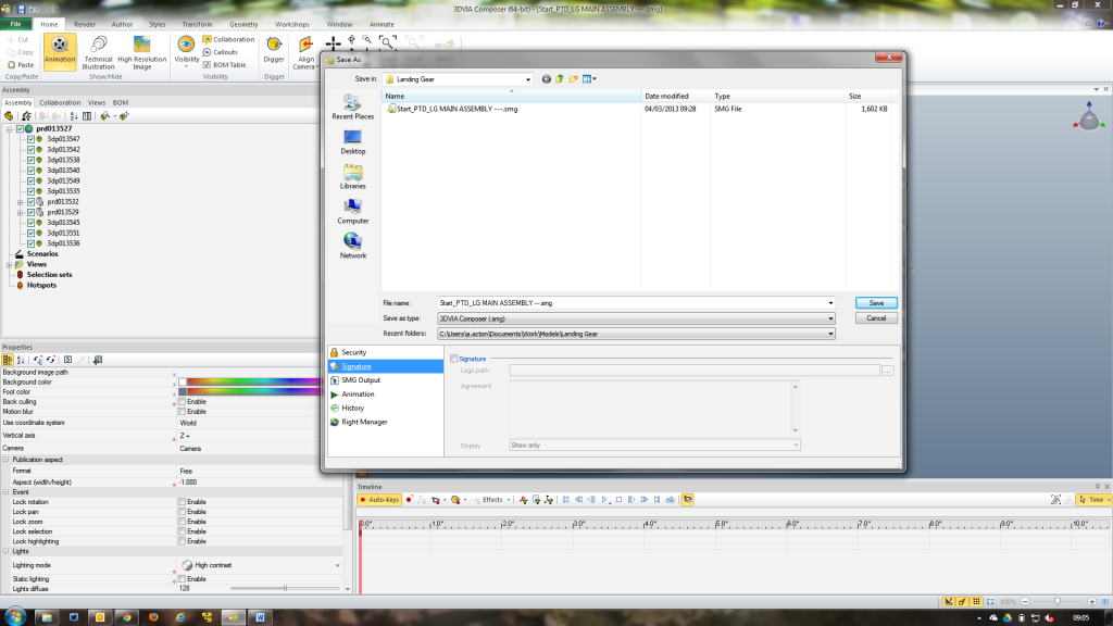 3DVIA Composer Output Security Features